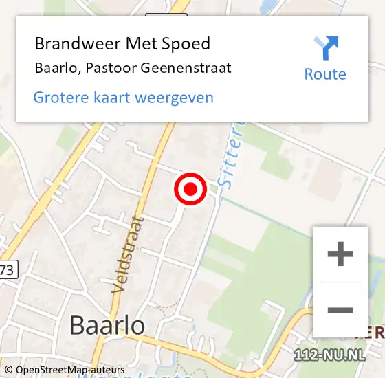 Locatie op kaart van de 112 melding: Brandweer Met Spoed Naar Baarlo, Pastoor Geenenstraat op 31 juli 2022 19:45