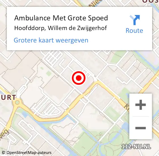 Locatie op kaart van de 112 melding: Ambulance Met Grote Spoed Naar Hoofddorp, Willem de Zwijgerhof op 31 juli 2022 20:00