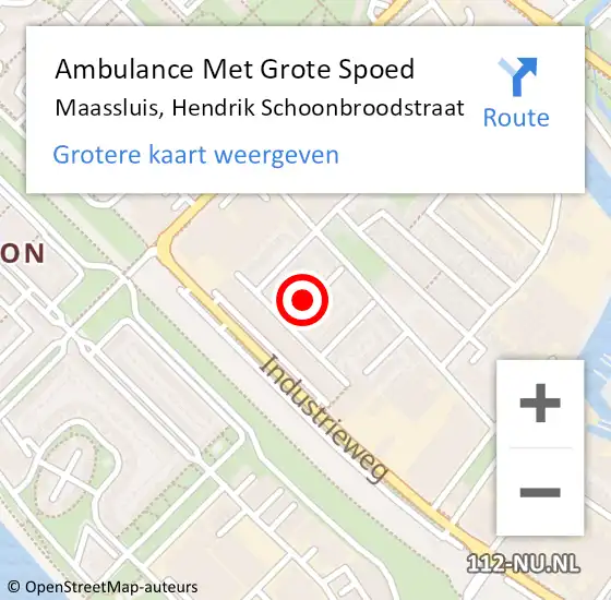 Locatie op kaart van de 112 melding: Ambulance Met Grote Spoed Naar Maassluis, Hendrik Schoonbroodstraat op 31 juli 2022 20:14