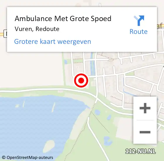 Locatie op kaart van de 112 melding: Ambulance Met Grote Spoed Naar Vuren, Redoute op 31 juli 2022 20:19