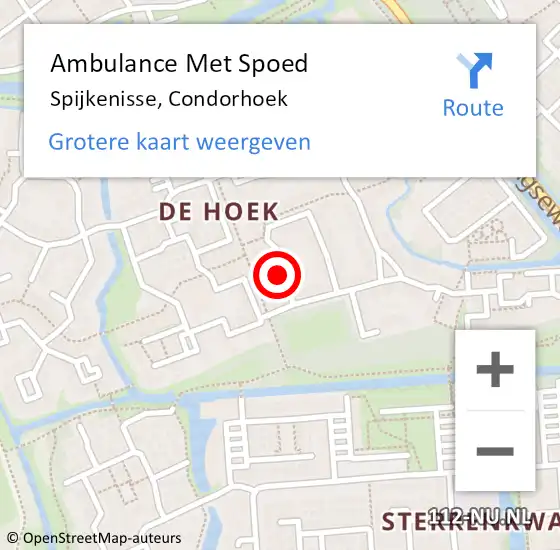 Locatie op kaart van de 112 melding: Ambulance Met Spoed Naar Spijkenisse, Condorhoek op 31 juli 2022 20:26