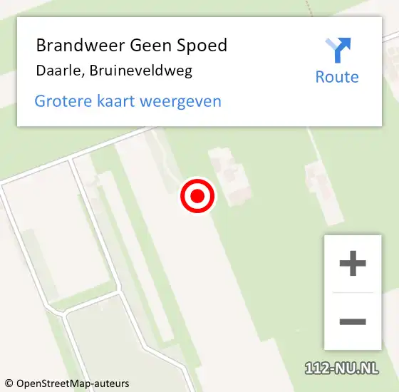 Locatie op kaart van de 112 melding: Brandweer Geen Spoed Naar Daarle, Bruineveldweg op 31 juli 2022 20:53