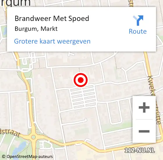 Locatie op kaart van de 112 melding: Brandweer Met Spoed Naar Burgum, Markt op 31 juli 2022 20:54