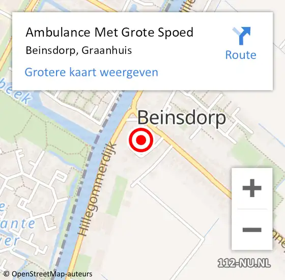 Locatie op kaart van de 112 melding: Ambulance Met Grote Spoed Naar Beinsdorp, Graanhuis op 31 juli 2022 23:02