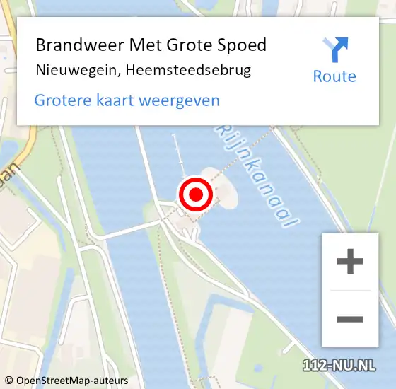 Locatie op kaart van de 112 melding: Brandweer Met Grote Spoed Naar Nieuwegein, Heemsteedsebrug op 31 juli 2022 23:29