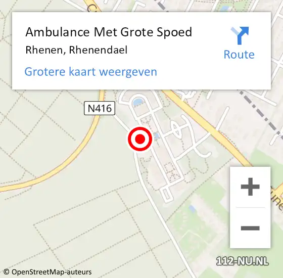 Locatie op kaart van de 112 melding: Ambulance Met Grote Spoed Naar Rhenen, Rhenendael op 31 juli 2022 23:35