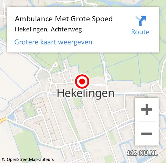 Locatie op kaart van de 112 melding: Ambulance Met Grote Spoed Naar Hekelingen, Achterweg op 31 juli 2022 23:38