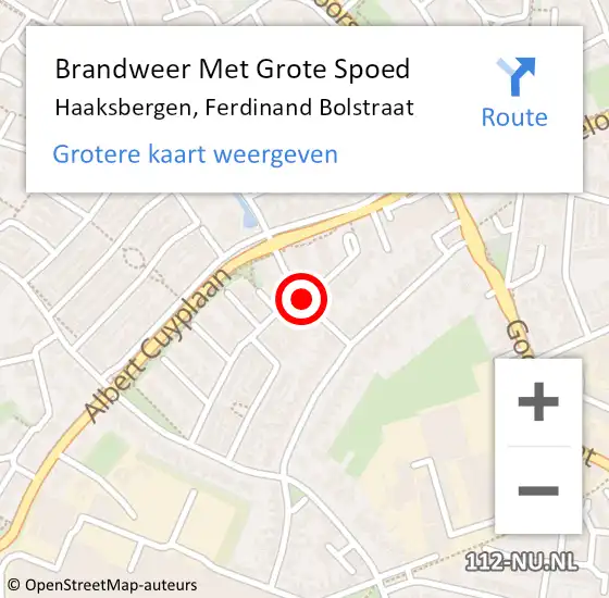 Locatie op kaart van de 112 melding: Brandweer Met Grote Spoed Naar Haaksbergen, Ferdinand Bolstraat op 24 juli 2014 22:30