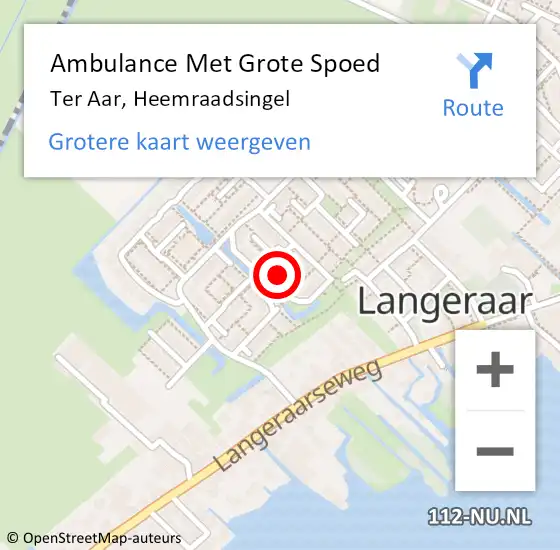 Locatie op kaart van de 112 melding: Ambulance Met Grote Spoed Naar Ter Aar, Heemraadsingel op 1 augustus 2022 00:03