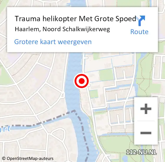 Locatie op kaart van de 112 melding: Trauma helikopter Met Grote Spoed Naar Haarlem, Noord Schalkwijkerweg op 1 augustus 2022 01:25