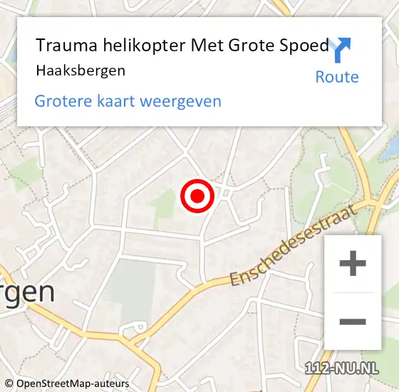 Locatie op kaart van de 112 melding: Trauma helikopter Met Grote Spoed Naar Haaksbergen op 1 augustus 2022 01:59