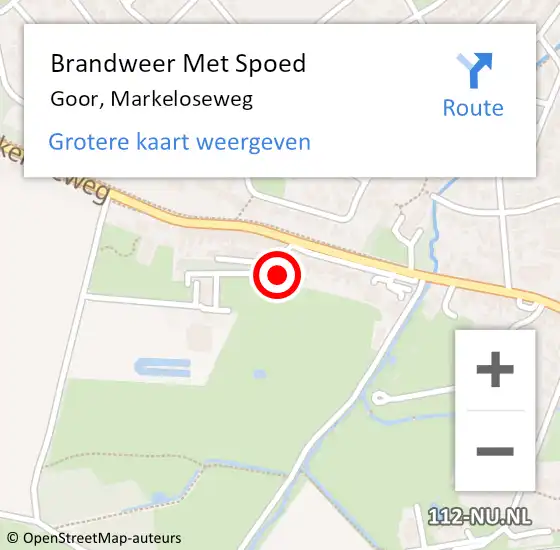 Locatie op kaart van de 112 melding: Brandweer Met Spoed Naar Goor, Markeloseweg op 1 augustus 2022 02:00