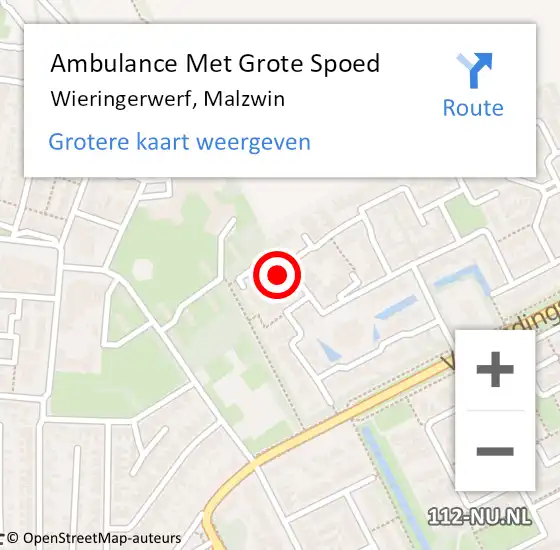 Locatie op kaart van de 112 melding: Ambulance Met Grote Spoed Naar Wieringerwerf, Malzwin op 1 augustus 2022 02:06