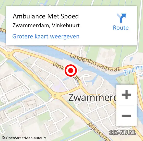 Locatie op kaart van de 112 melding: Ambulance Met Spoed Naar Zwammerdam, Vinkebuurt op 1 augustus 2022 03:52