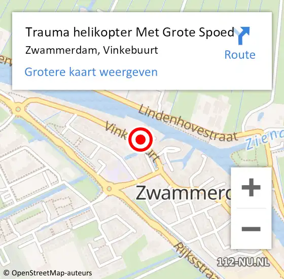 Locatie op kaart van de 112 melding: Trauma helikopter Met Grote Spoed Naar Zwammerdam, Vinkebuurt op 1 augustus 2022 03:53