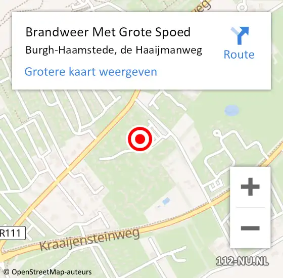 Locatie op kaart van de 112 melding: Brandweer Met Grote Spoed Naar Burgh-Haamstede, de Haaijmanweg op 1 augustus 2022 04:07