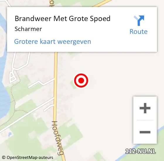 Locatie op kaart van de 112 melding: Brandweer Met Grote Spoed Naar Scharmer op 1 augustus 2022 04:58