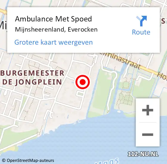 Locatie op kaart van de 112 melding: Ambulance Met Spoed Naar Mijnsheerenland, Everocken op 1 augustus 2022 07:21