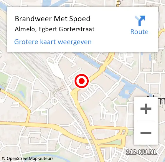 Locatie op kaart van de 112 melding: Brandweer Met Spoed Naar Almelo, Egbert Gorterstraat op 1 augustus 2022 07:41