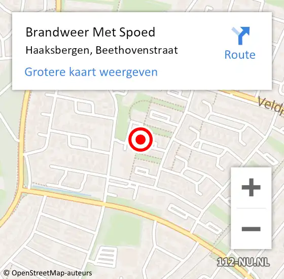 Locatie op kaart van de 112 melding: Brandweer Met Spoed Naar Haaksbergen, Beethovenstraat op 1 augustus 2022 07:46
