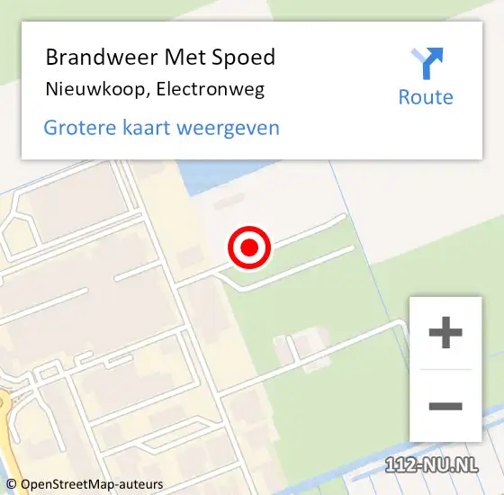 Locatie op kaart van de 112 melding: Brandweer Met Spoed Naar Nieuwkoop, Electronweg op 1 augustus 2022 08:25