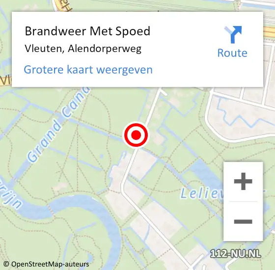 Locatie op kaart van de 112 melding: Brandweer Met Spoed Naar Vleuten, Alendorperweg op 1 augustus 2022 09:32