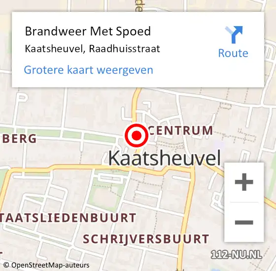 Locatie op kaart van de 112 melding: Brandweer Met Spoed Naar Kaatsheuvel, Raadhuisstraat op 1 augustus 2022 10:50