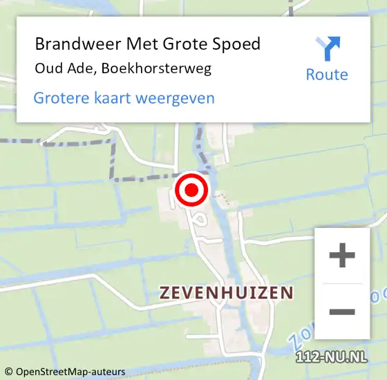 Locatie op kaart van de 112 melding: Brandweer Met Grote Spoed Naar Oud Ade, Boekhorsterweg op 1 augustus 2022 11:28