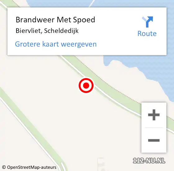Locatie op kaart van de 112 melding: Brandweer Met Spoed Naar Biervliet, Scheldedijk op 1 augustus 2022 11:35