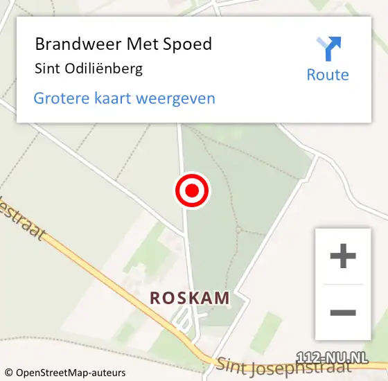 Locatie op kaart van de 112 melding: Brandweer Met Spoed Naar Sint Odiliënberg op 1 augustus 2022 12:42