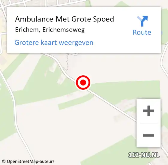 Locatie op kaart van de 112 melding: Ambulance Met Grote Spoed Naar Erichem, Erichemseweg op 1 augustus 2022 12:47