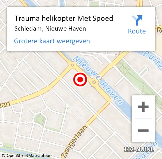 Locatie op kaart van de 112 melding: Trauma helikopter Met Spoed Naar Schiedam, Nieuwe Haven op 1 augustus 2022 12:48