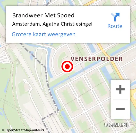 Locatie op kaart van de 112 melding: Brandweer Met Spoed Naar Amsterdam-Zuidoost, Agatha Christiesingel op 1 augustus 2022 13:28