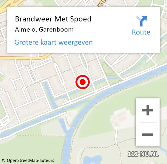 Locatie op kaart van de 112 melding: Brandweer Met Spoed Naar Almelo, Garenboom op 1 augustus 2022 13:30