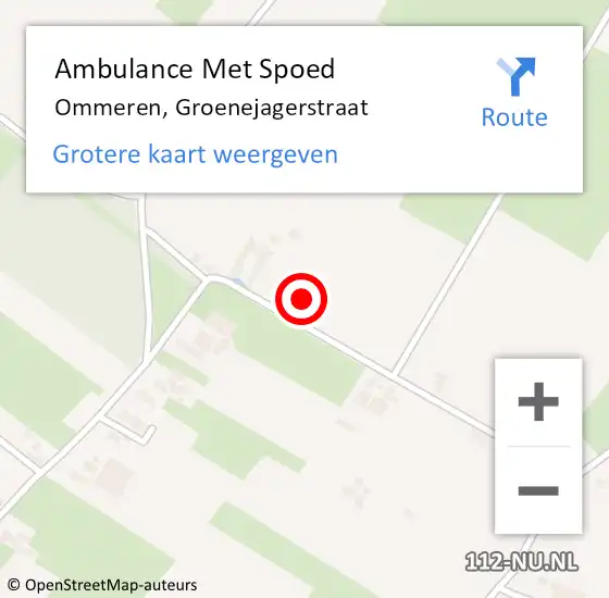 Locatie op kaart van de 112 melding: Ambulance Met Spoed Naar Ommeren, Groenejagerstraat op 1 augustus 2022 15:52