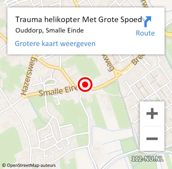 Locatie op kaart van de 112 melding: Trauma helikopter Met Grote Spoed Naar Ouddorp, Smalle Einde op 1 augustus 2022 15:55