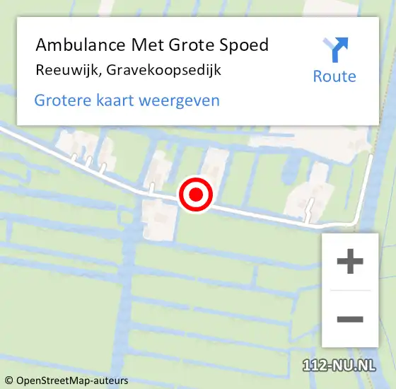 Locatie op kaart van de 112 melding: Ambulance Met Grote Spoed Naar Reeuwijk, Gravekoopsedijk op 1 augustus 2022 16:11