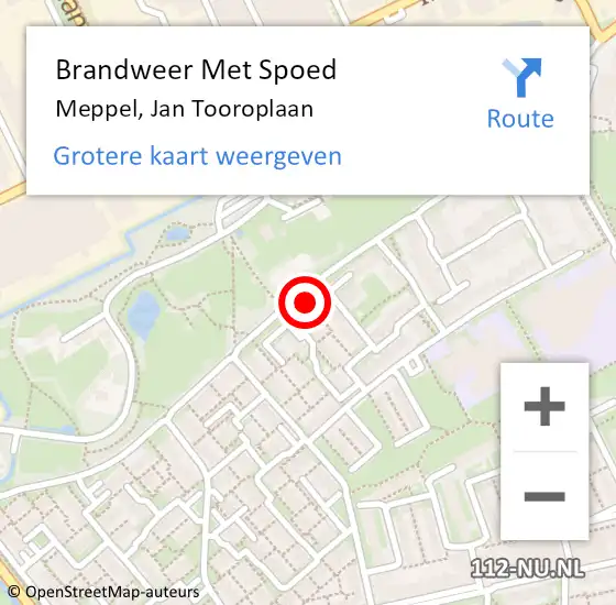 Locatie op kaart van de 112 melding: Brandweer Met Spoed Naar Meppel, Jan Tooroplaan op 1 augustus 2022 17:01