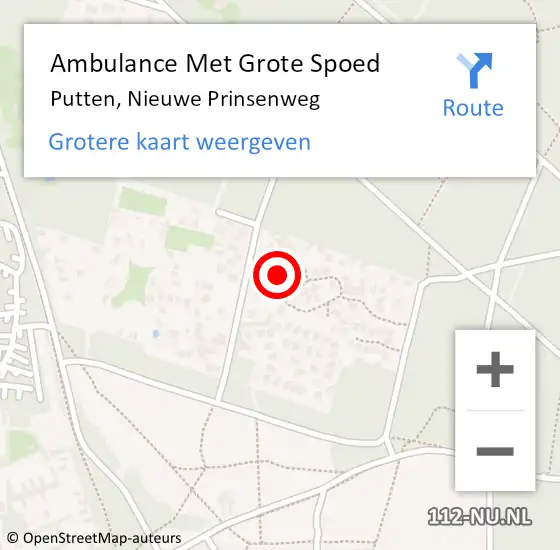 Locatie op kaart van de 112 melding: Ambulance Met Grote Spoed Naar Putten, Nieuwe Prinsenweg op 1 augustus 2022 17:03