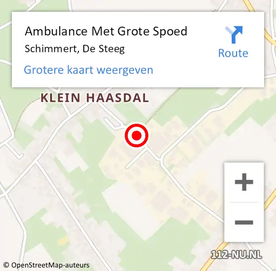 Locatie op kaart van de 112 melding: Ambulance Met Grote Spoed Naar Schimmert, De Steeg op 25 juli 2014 00:57