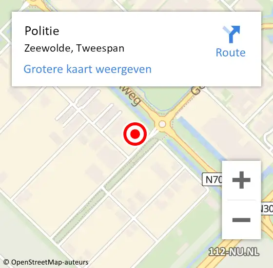 Locatie op kaart van de 112 melding: Politie Zeewolde, Tweespan op 1 augustus 2022 17:35