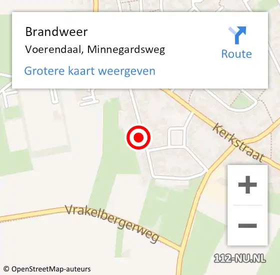 Locatie op kaart van de 112 melding: Brandweer Voerendaal, Minnegardsweg op 25 juli 2014 01:13