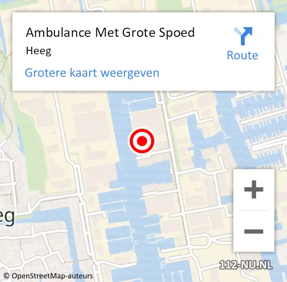Locatie op kaart van de 112 melding: Ambulance Met Grote Spoed Naar Heeg op 1 augustus 2022 19:34