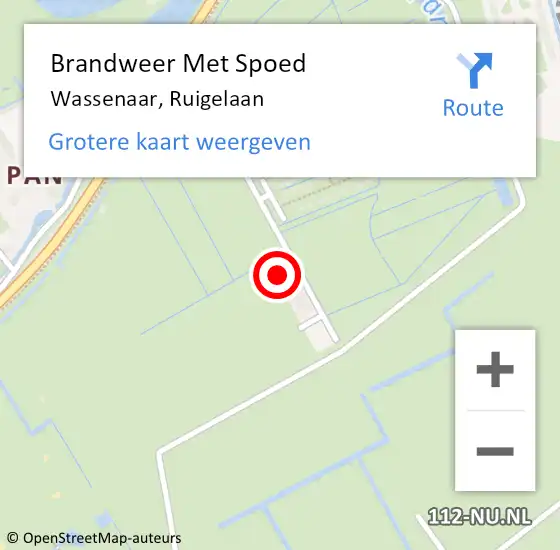 Locatie op kaart van de 112 melding: Brandweer Met Spoed Naar Wassenaar, Ruigelaan op 1 augustus 2022 20:02