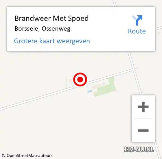 Locatie op kaart van de 112 melding: Brandweer Met Spoed Naar Borssele, Ossenweg op 1 augustus 2022 20:06