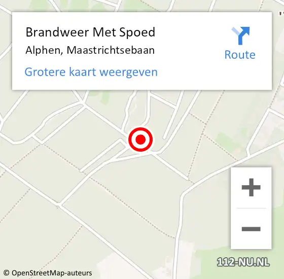 Locatie op kaart van de 112 melding: Brandweer Met Spoed Naar Alphen, Maastrichtsebaan op 1 augustus 2022 20:27