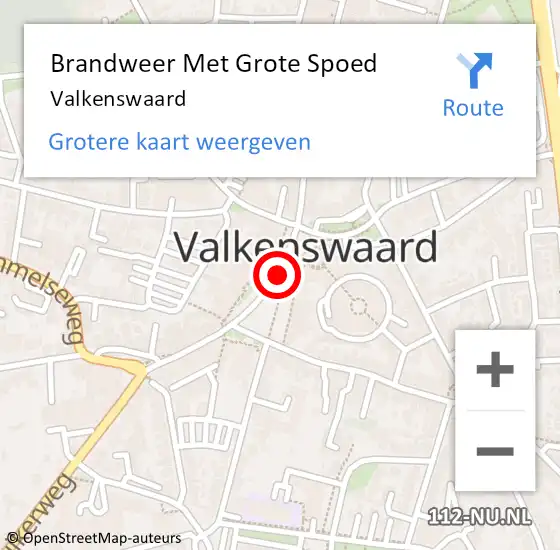 Locatie op kaart van de 112 melding: Brandweer Met Grote Spoed Naar Valkenswaard op 1 augustus 2022 21:19