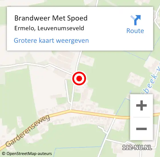 Locatie op kaart van de 112 melding: Brandweer Met Spoed Naar Ermelo, Leuvenumseveld op 1 augustus 2022 21:25