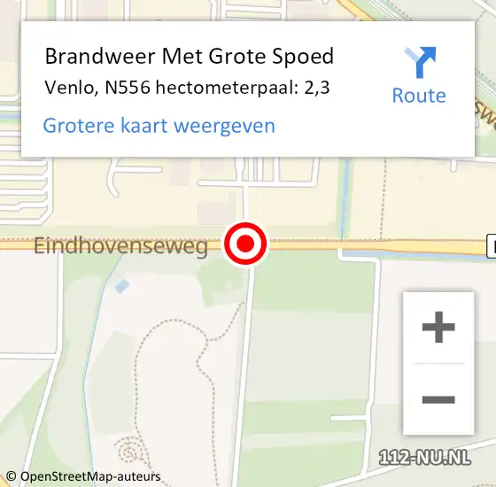 Locatie op kaart van de 112 melding: Brandweer Met Grote Spoed Naar Venlo, N556 hectometerpaal: 2,3 op 1 augustus 2022 21:41