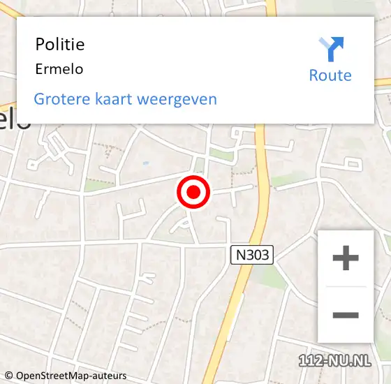 Locatie op kaart van de 112 melding: Politie Ermelo op 1 augustus 2022 23:10